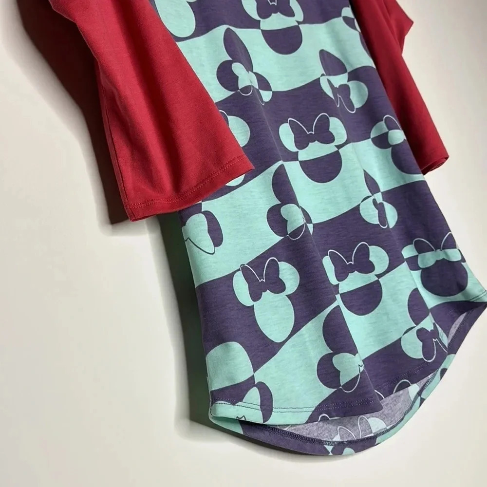 Lularoe Disney Randy Raglan Baseball Tee | size Small | 3/4 sleeve - Picture 2 of 3